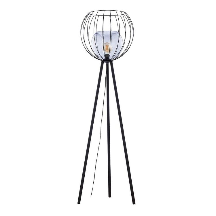 Lampa stojąca podłogowa druciany metalowy klosz TK Lighting Universo 5057 1x60W E27 czarna grafitowa
