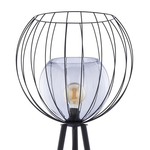 Lampa stojąca podłogowa druciany metalowy klosz TK Lighting Universo 5057 1x60W E27 czarna grafitowa