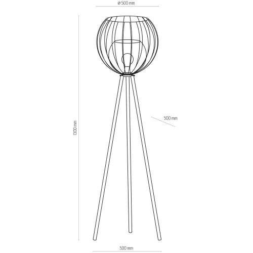 Lampa stojąca podłogowa druciany metalowy klosz TK Lighting Universo 5057 1x60W E27 czarna grafitowa