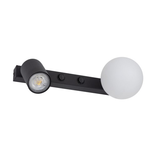 Kinkiet nowoczesny industrialny loft reflektor klosz szklany kula z włącznikiem czarny biały TK Lighting Vox 10148 1x10W GU10 1x6W G9