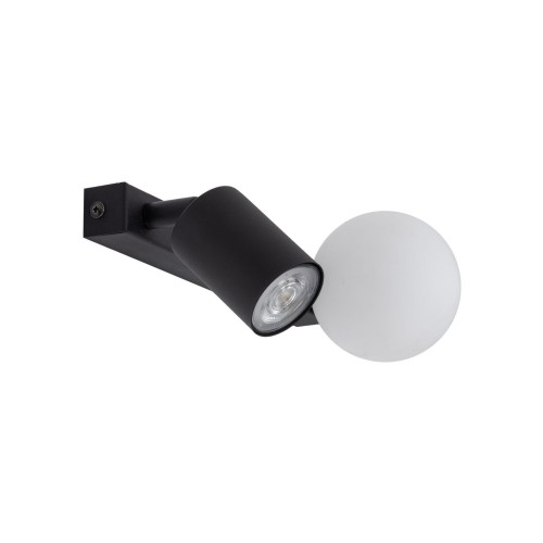 Kinkiet nowoczesny industrialny loft reflektor klosz szklany kula z włącznikiem czarny biały TK Lighting Vox 10148 1x10W GU10 1x6W G9