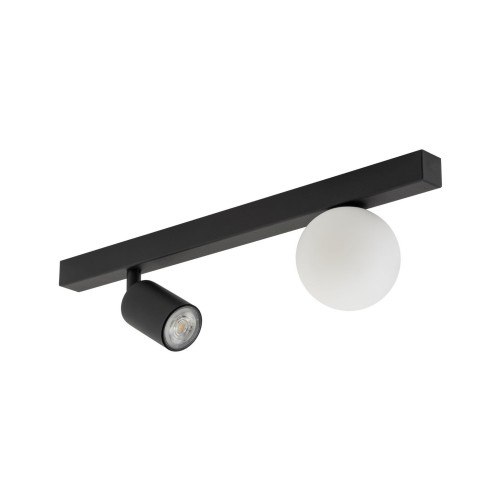 Plafon nowoczesny industrialny loft reflektor klosz szklany kula czarny biały TK Lighting Vox 10000 1x10W GU10 1x6W G9