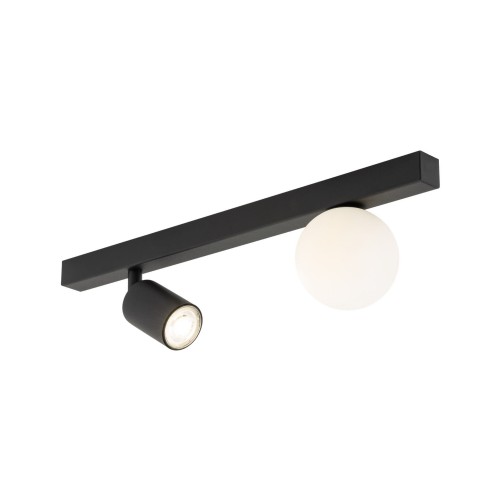 Plafon nowoczesny industrialny loft reflektor klosz szklany kula czarny biały TK Lighting Vox 10000 1x10W GU10 1x6W G9