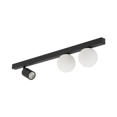 Plafon nowoczesny industrialny loft reflektor klosz szklany kule czarny biały TK Lighting Vox 10001 2x10W GU10 1x6W G9