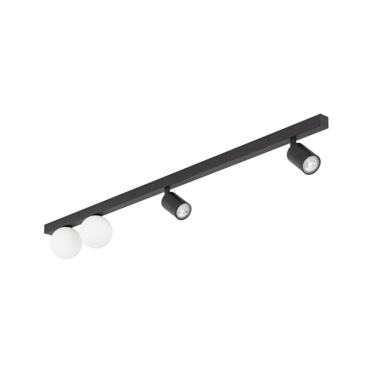 Plafon nowoczesny industrialny loft reflektory klosz szklany kule czarny biały TK Lighting Vox 10002 2x10W GU10 2x6W G9
