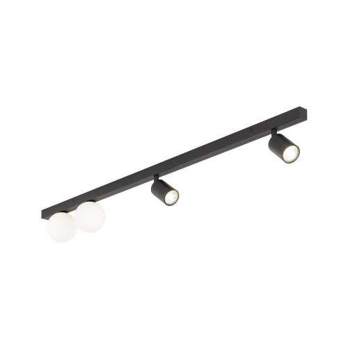 Plafon nowoczesny industrialny loft reflektory klosz szklany kule czarny biały TK Lighting Vox 10002 2x10W GU10 2x6W G9