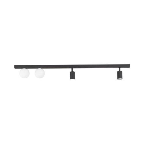 Plafon nowoczesny industrialny loft reflektory klosz szklany kule czarny biały TK Lighting Vox 10002 2x10W GU10 2x6W G9