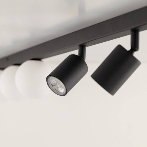 Plafon nowoczesny industrialny loft reflektory klosz szklany kule czarny biały TK Lighting Vox 10003 3x10W GU10 3x6W G9
