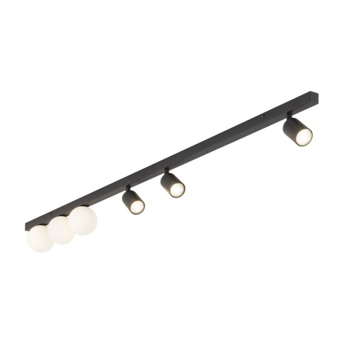 Plafon nowoczesny industrialny loft reflektory klosz szklany kule czarny biały TK Lighting Vox 10003 3x10W GU10 3x6W G9
