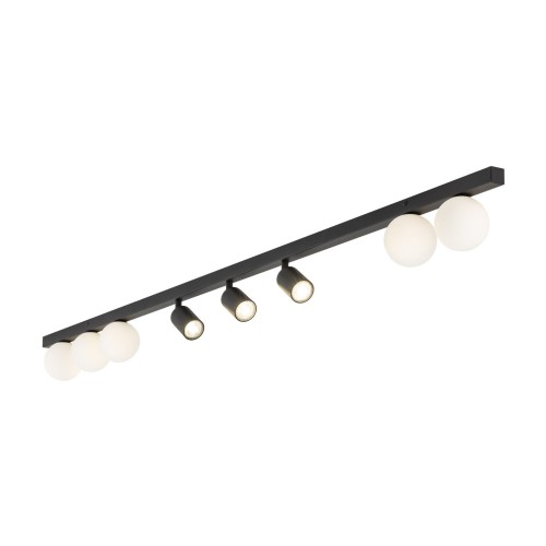 Plafon nowoczesny industrialny loft reflektory klosz szklany kule czarny biały TK Lighting Vox 10004 5x10W GU10 3x6W G9
