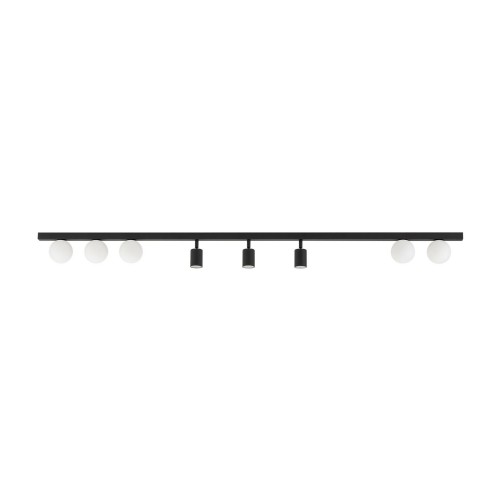 Plafon nowoczesny industrialny loft reflektory klosz szklany kule czarny biały TK Lighting Vox 10004 5x10W GU10 3x6W G9