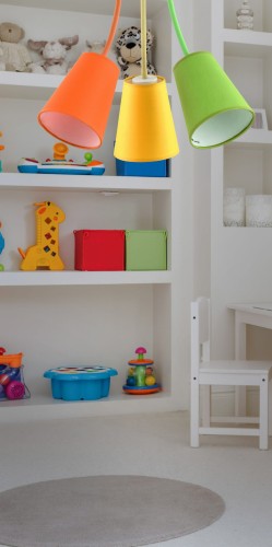 Lampa wisząca kolorowe abażury Wire tuba wielokolorowy TK Lighting 2106 E27 3X15W