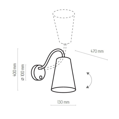 Kinkiet lampa ścienna nowoczesny z abażurem z włącznikiem TK Lighting Wire gold 826 1x15W E27 czarny złoty