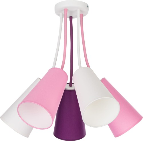 TK Lighting Wire kids 1712 plafon lampa sufitowa 5x15W E27 biały multikolorowy