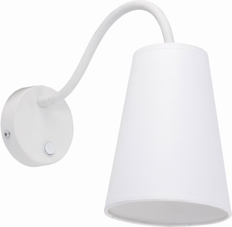 Kinkiet lampa ścienna nowoczesny z abażurem z włącznikiem TK Lighting Wire 2445 1x60W E27 biały