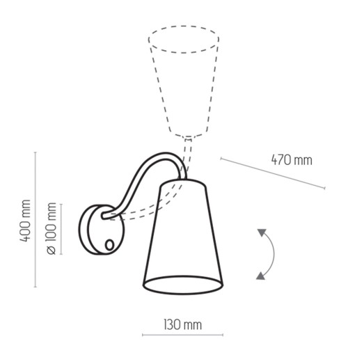 Kinkiet lampa ścienna nowoczesny z abażurem z włącznikiem TK Lighting Wire 2445 1x60W E27 biały