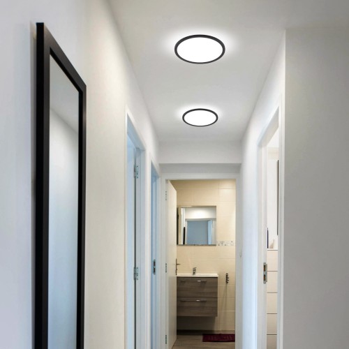 Plafon lampa sufitowa okrągła koło z przełącznikiem na obudowie TK Lighting Aqua 30cm 6901 1x24W LED 3000 4000 6500K czarny biały