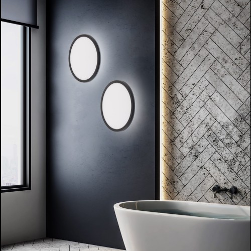 Plafon lampa sufitowa koło z przełącznikiem na obudowie TK Lighting Aqua Black Medium 6903 1x36W LED 3000 4000 6500K czarny biały