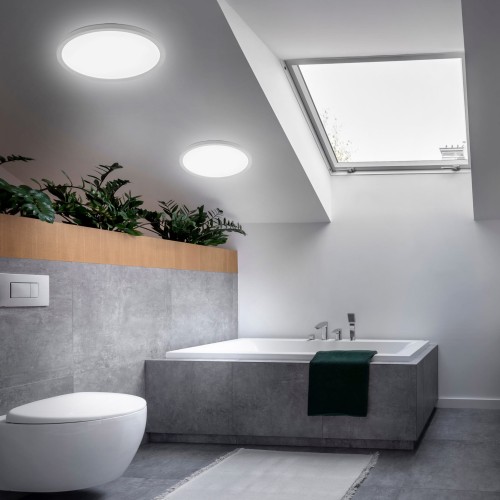 Plafon lampa sufitowa koło z przełącznikiem na obudowie TK Lighting Aqua White Medium 6902 1x36W LED 3000 4000 6500K biały