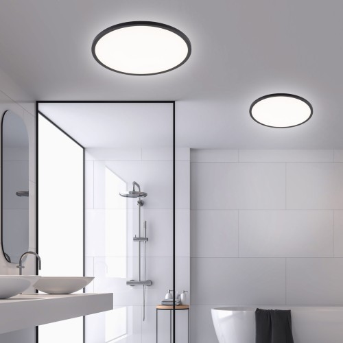 Plafon lampa sufitowa koło z przełącznikiem na obudowie TK Lighting Aqua Black Large 6905 1x45W LED 3000 4000 6500K czarny biały