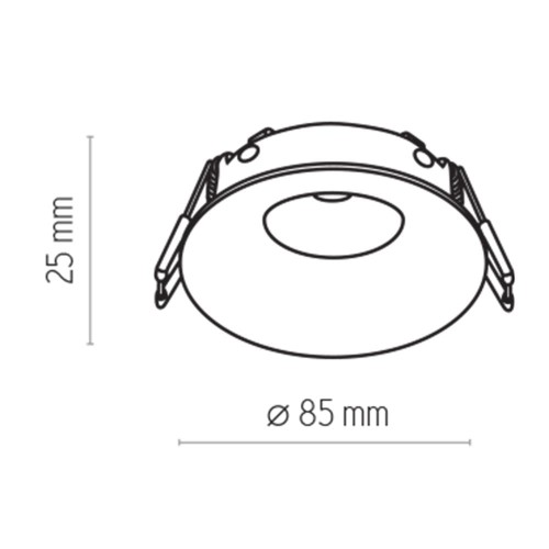 Oczko wpustowe okrągłe Eye downlight 3501 TK Lighting do łazienki metalowe czarne GU10 1X10W