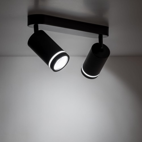 Plafon nowoczesny industrialny loft reflektory metalowe tuba czarny TK Lighting Jet 6912 2x10W GU10