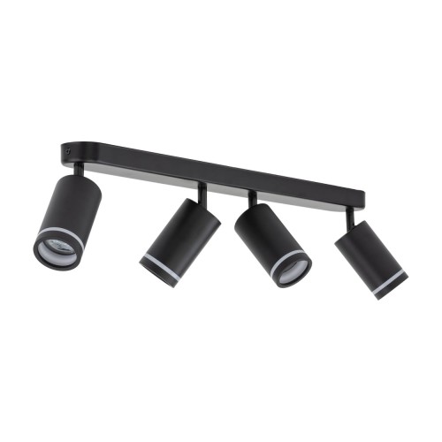Plafon nowoczesny industrialny loft reflektory metalowe tuba czarny TK Lighting Jet 6916 4x10W GU10