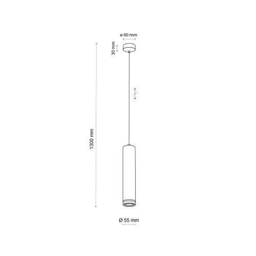 Lampa wisząca nowoczesna industrialna loft metalowa tuba rurka czarna TK Lighting Jet 4899 1x10W GU10