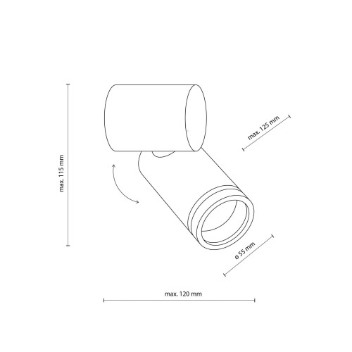 Kinkiet nowoczesny industrialny loft metalowy tuba biały TK Lighting Jet 5393 1x10W GU10