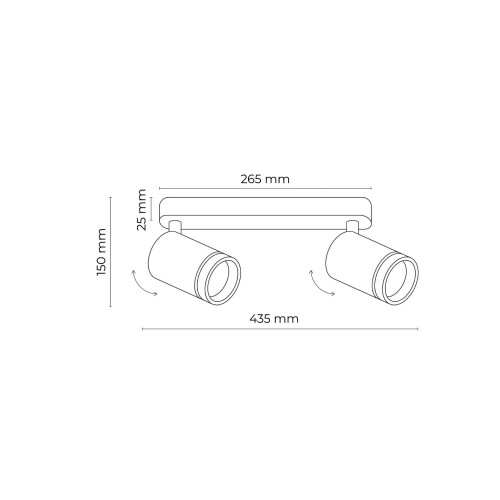 Plafon nowoczesny industrialny loft reflektory metalowe tuba biały TK Lighting Jet 6913 2x10W GU10