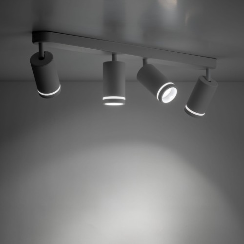 Plafon nowoczesny industrialny loft reflektory metalowe tuba biały TK Lighting Jet 6917 4x10W GU10