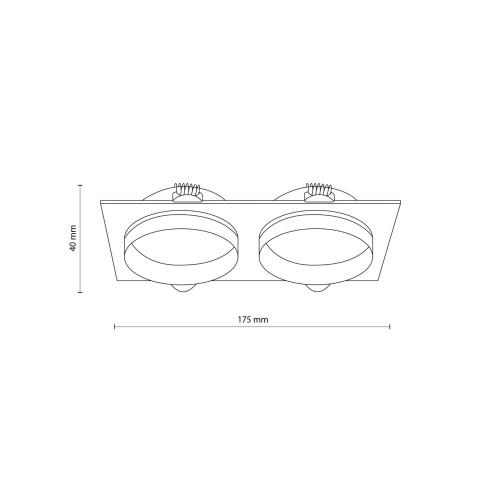 Oczko halogenowe podtynkowe prostokąt białe TK Lighting Jet 6924 2x10W GU10