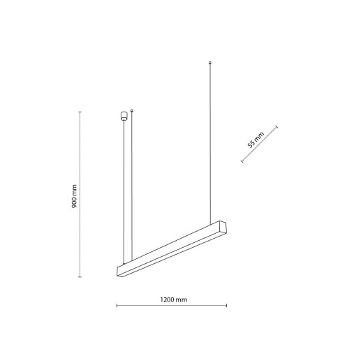 Lampa wisząca listwa belka prostokąt nowoczesna biała TK Lighting Luxe 18079 1x40W LED 4000K