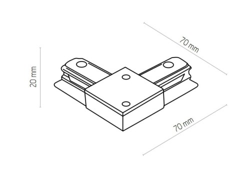 TK Lighting Tracer 4070 Złącze w kształcie L czarny