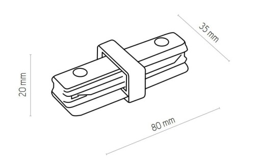 Łącznik wzdłużny TK Lighting 4068 1-fazowy czarny