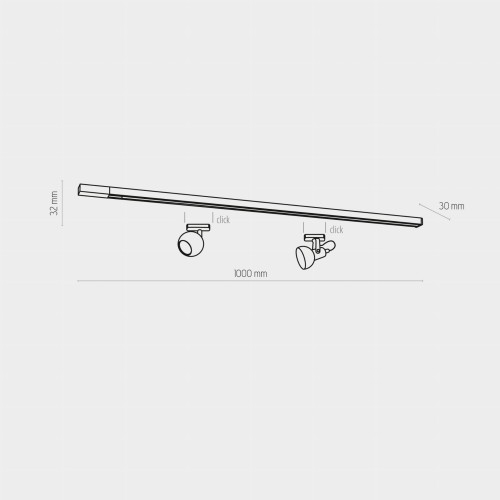 TK Lighting Tracer 3602 szyna 3 fazowa do systemu szynowego Tracer biała