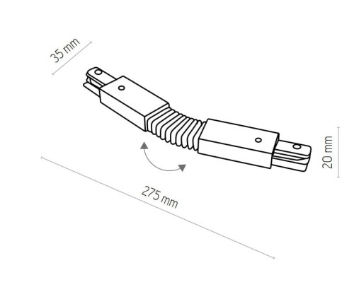 TK Lighting Tracer 4071 Złącze ruchome w kształcie L biały