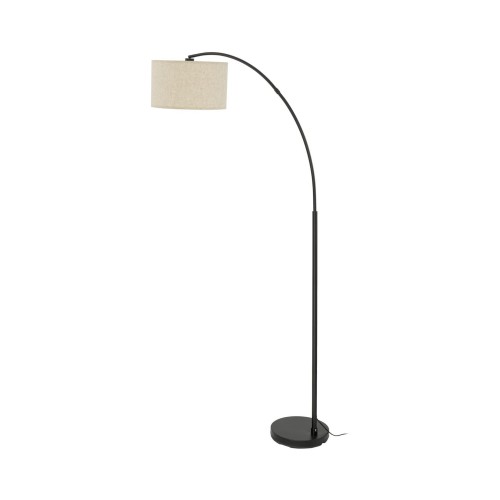 Lampa podłogowa nowoczesna boho łukowa abażur materiałowy czarna lniana TK Lighting Zenith 16023 1x15W E27