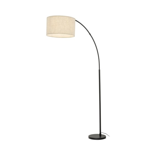 Lampa podłogowa nowoczesna boho łukowa abażur materiałowy czarna lniana TK Lighting Zenith 16023 1x15W E27