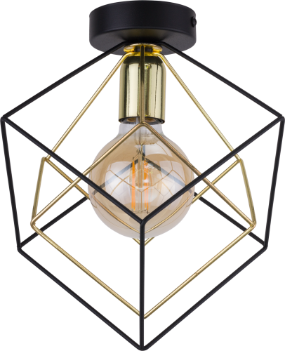 Plafon lampa sufitowa spot geometryczna metalowa klatka TK Lighting Alambre 2702 1x15W E27 czarny złoty