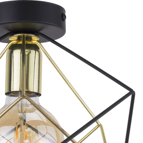 Plafon lampa sufitowa spot geometryczna metalowa klatka TK Lighting Alambre 2702 1x15W E27 czarny złoty