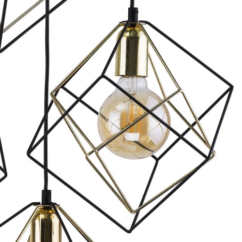 TK Lighting Alambre 2778 lampa wisząca oprawa 4x15W E27 czarna złota