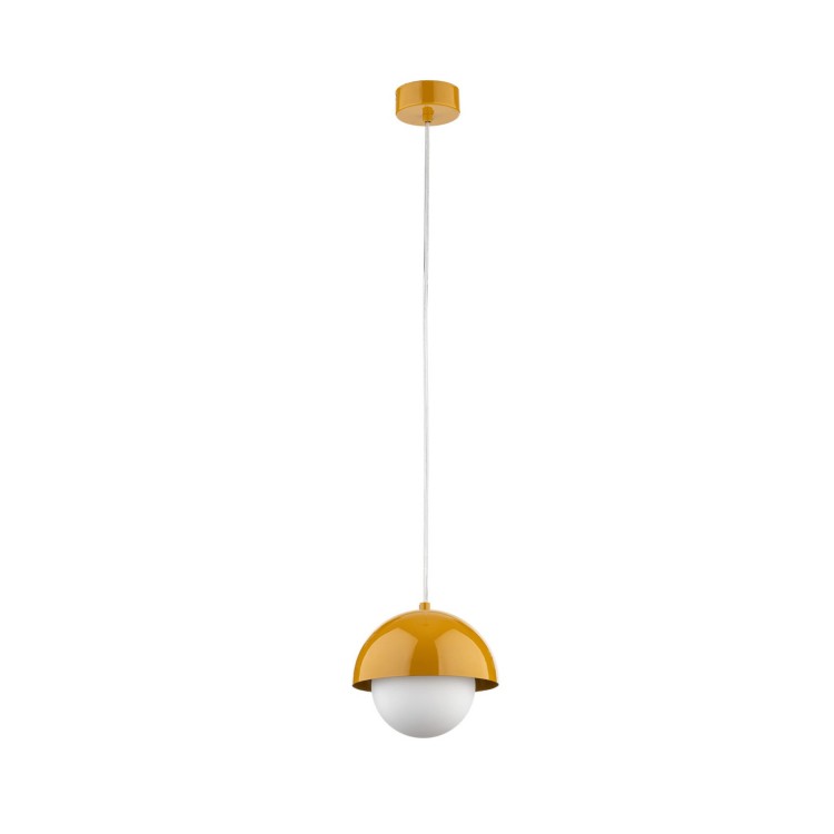 Lampa wisząca nowoczesna skandynawska klosz metalowy miska ochra biała TK Lighting Bono 10265 1x8W G9