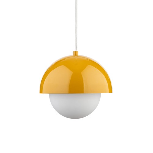 Lampa wisząca nowoczesna skandynawska klosz metalowy miska ochra biała TK Lighting Bono 10265 1x8W G9