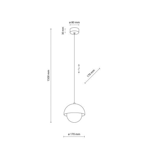 Lampa wisząca nowoczesna skandynawska klosz metalowy miska ochra biała TK Lighting Bono 10265 1x8W G9
