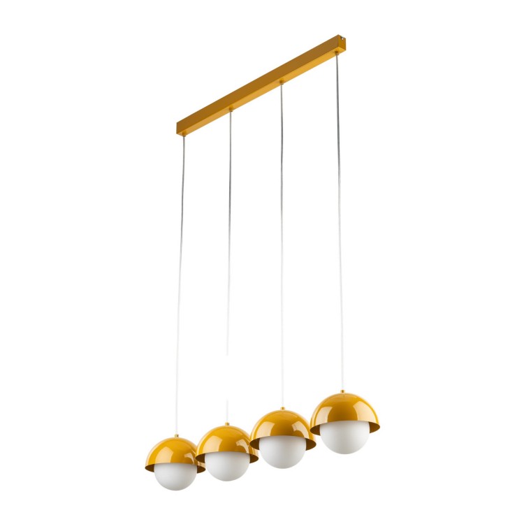 Lampa wisząca nowoczesna skandynawska klosz metalowy miska ochra biała TK Lighting Bono 10267 4x8W G9