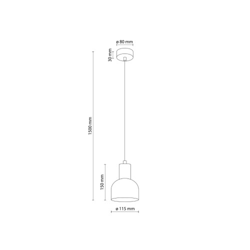 Lampa wisząca nowoczesna loft industrialna klosz metalowy czarna drewniana TK Lighting Cairo 4894 1x15W E27