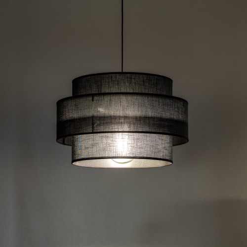 Lampa wisząca nowoczesna klasyczna abażur materiałowy tuba czarna TK Lighting Calisto 4999 1x15W E27
