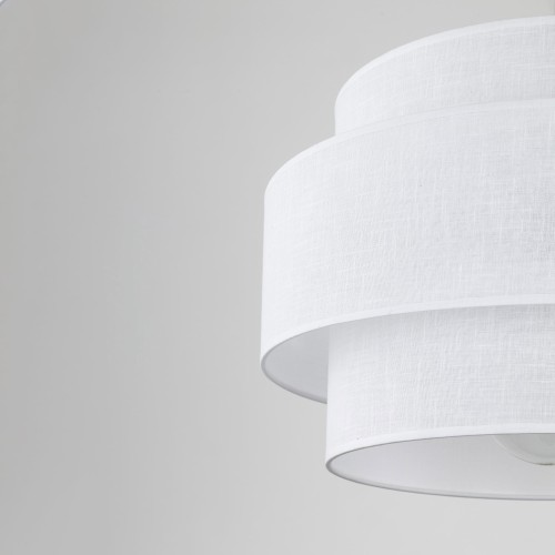 Lampa wisząca nowoczesna klasyczna abażur materiałowy tuba biała czarna TK Lighting Calisto 5095 1x15W E27