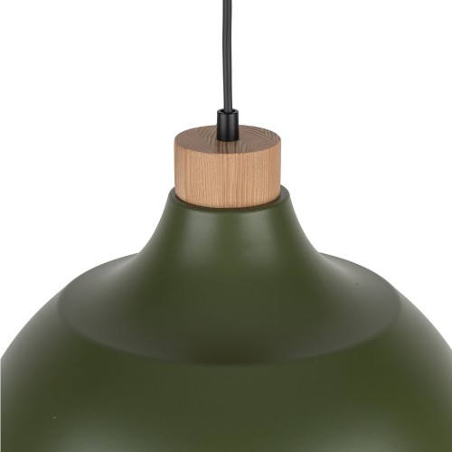 Lampa wisząca z metalowym kloszem stożek misa Tk Lighting Cap 5665 1x15W E27 czarna drewno